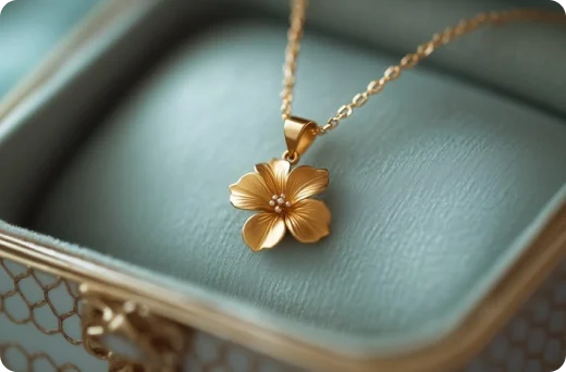 Delicate gold pendant for casual wearing